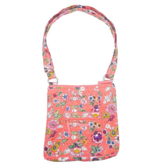 Vera Bradley Mini Hobo Hipster Shoulder Crossbody Bag Purse Coral Floral Spring - Picture 6 of 8